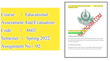 B.ed Code 8602 Solved Assignment Spring 2022 | 8602 Solved Assignment Spring 2022 | Assignment 2 |