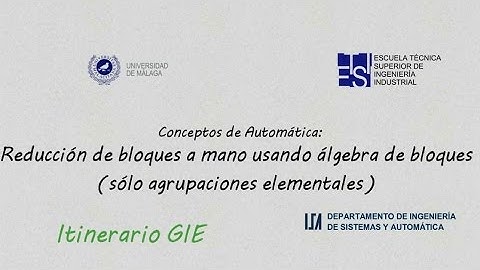 Reduccion de bloques a mano usando álgebra de bloques (sólo agrupaciones elemenales). GIE