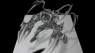 3D Art Pencil Drawing - Galaxy Slayer Zed - Rin Art