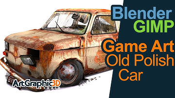 Game Art Old Polish Car Low Poly | 3D Blender | Gimp