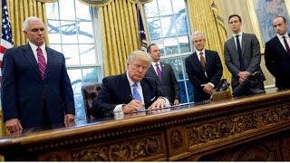 Donald Trump Signs Anti-Abortion Executive Order Surrounded By Men