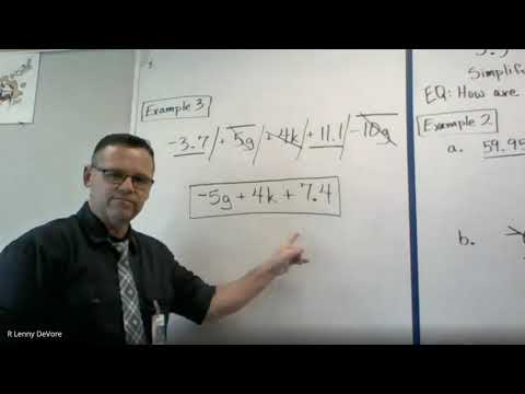 5.3 Honors / 4.3 Math 7 - Simplify Expressions