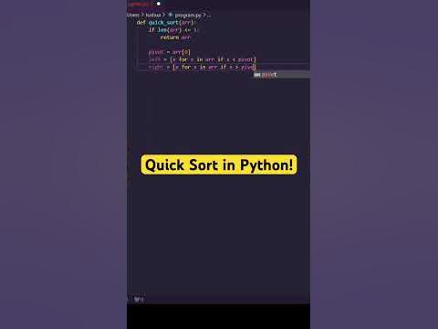 Quick Sort in Python using recursion #shorts #pythontricks #coding # ...