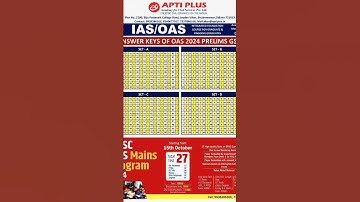 Answer key of OAS Prelims 2024 GS I #oas