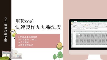 用EXCEL快速做出九九乘法表-義竹數位機會中心