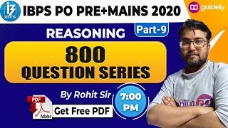 Ibps po 2020 | reasoning 800 question series by rohit sir pre+mains
live batch with mock test series: https://bit.ly/3h7e7le cl...