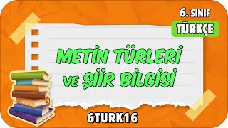 Metin Türleri ve Şiir Bilgisi 📙 tonguçCUP 4.Sezon - 6TURK16 #2024