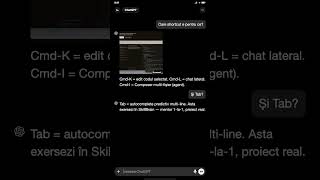 Cmd-K, Cmd-L, Cmd-I în Cursor — care e care