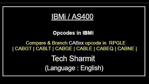IBMi (AS400) Working of CABxx opcode in rpgle | as400 for beginners | Opcode in rpgle | as400 opcode