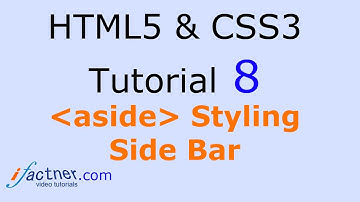 HTML5 and CSS3 video tutorial 8 for beginners aside tag bar styling