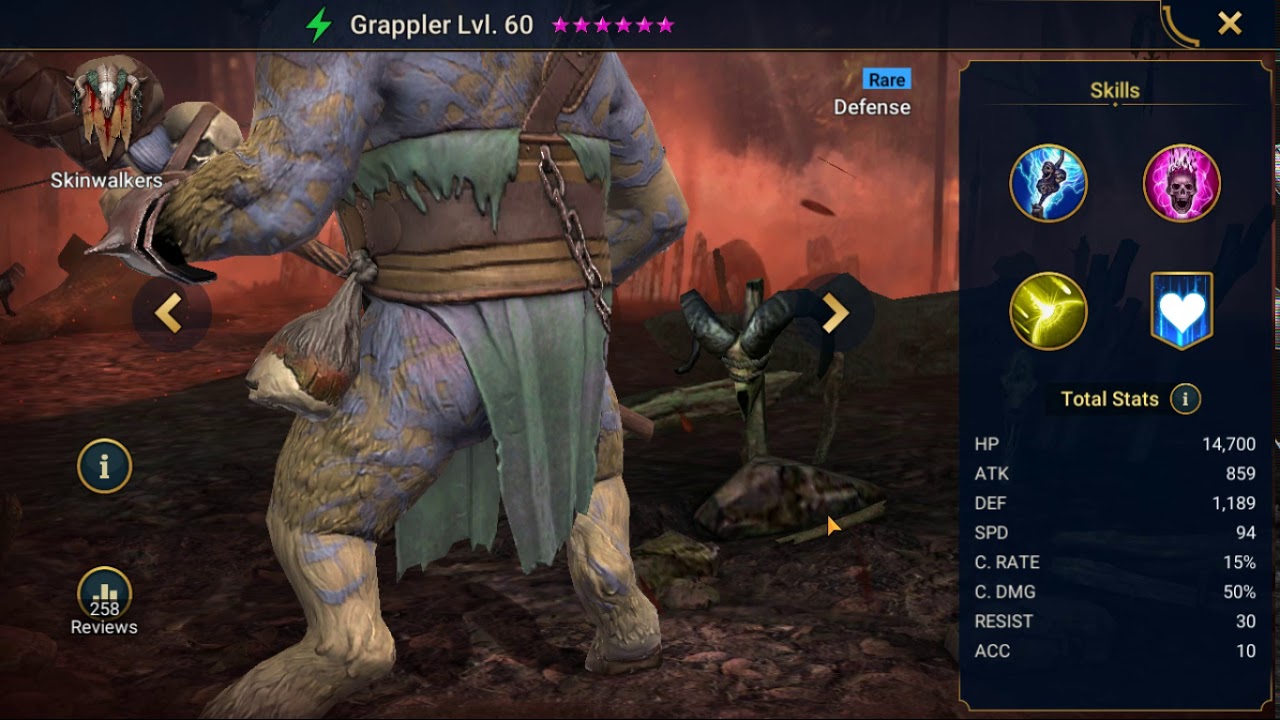 Raid Shadow Legends Hero Showcase Grappler Lv 60 Youtube