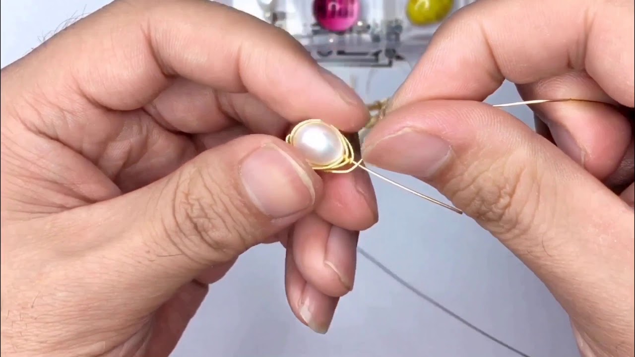 珍珠做耳环的方法，学会这种绕线技法，让巴洛克风格的饰品更美！