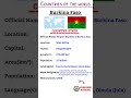 Countries of the world 🌍| About Burkina Faso 🇧🇫| Ouagadougou| MathUse #funfacts #faso #countryfacts