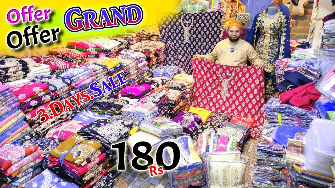 Offer Offer Grand 3.Days Sale Hyderabad Wholesale Anniversary Dhamaka Rs.180 || Sidra Fashion Suit |