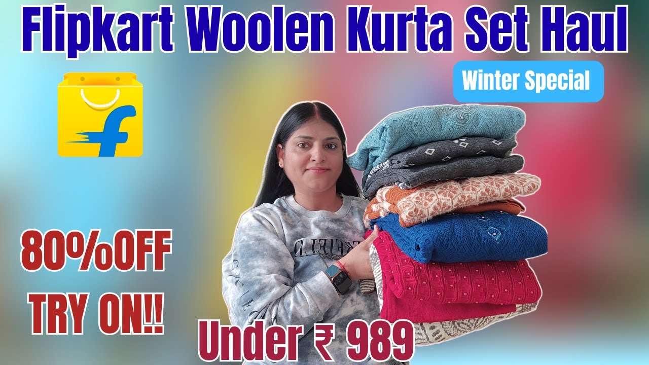 Flipkart Most Stylish Woolen Kurta Set Haul | Office & College Winter Wear Haul Starting at ₹ 450❄️🌸