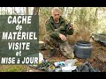 Cache de matriel dissimule dans la fort depuis 2 ans vrification et remplacement du contenu