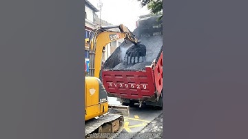 Smart Asphalt Transfer : Excavator + Dump Truck Teamwork for Road Widening