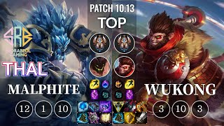 SRB Thal Malphite vs Wukong Top - KR Patch 10.13