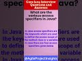 What are the various access specifiers in Java
