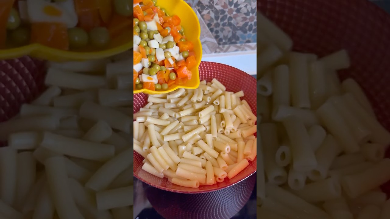 Makarna salatası nasıl yapılır? ~ How to make pasta salad? #shorts #youtube #fyp