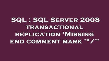SQL : SQL Server 2008 transactional replication 