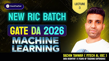 Machine Learning Lecture-3 | RIC GATE DA 2026 New Batch #gateda2026