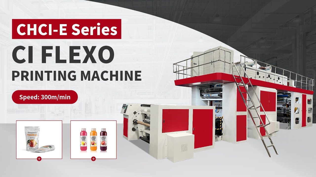 8 color CI flexo printing machine for plastic - YouTube
