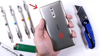 Nokia 8 Durability Test  Scratch, BURN and Bend Tested!