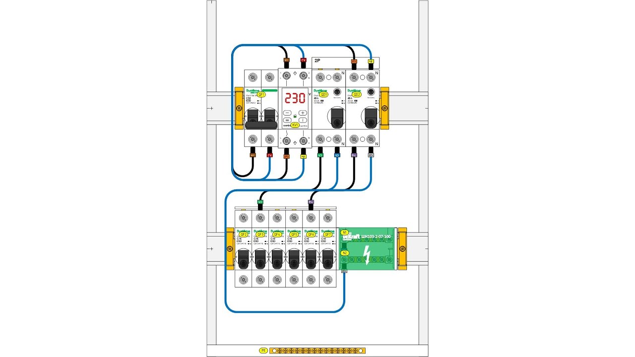Визуализация электрощита в программе Microsoft Visio.