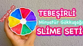 Tebeşir Slime Gökkuşağı Minyatür Slime Seti Yapımı - Tebeşirli Slime Yapımı