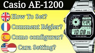 Casio AE1200 Set Time & Date | Casio Digital World Time
