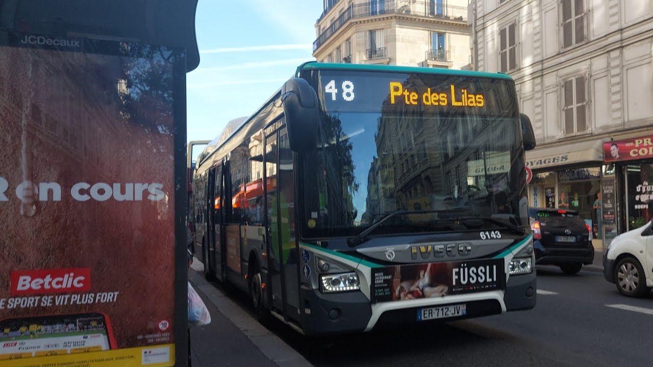 Ligne 48 RATP Iveco Hybride Partie 2 - YouTube