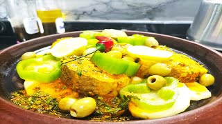 طاجين الحوت بالشرمولة بنين و سهل التحضير tajine de Poisson