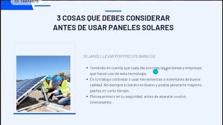 M07 31 Tres cosas que saber antes de instalar paneles solares