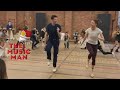 Hugh jackman  sutton foster tap dancing the music man rehearsals dec 17 2021 tiny sneak peek