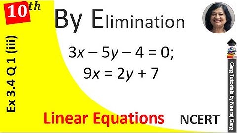 3x-5y-4=0 and 9x=2y+7 by Elimination Method | Ch 3 Class 10 Maths Ex 3.4 Q1 iii