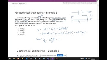 CE 452 Lecture 10:  FE Exam Review, Geotechnical Engineering II (2020.10.28)