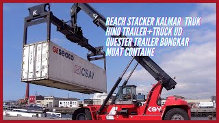 Truk Hino Trailer+Truck UD Quester Trailer Bongkar Muat Container Alat Berat Kalmar ITanjung Priok