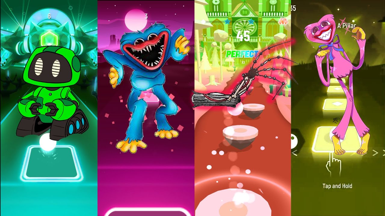 Tiles Hop In Poppy Playtime - Boogye Bot Vs Huggy Wuggy Vs Prototype ...