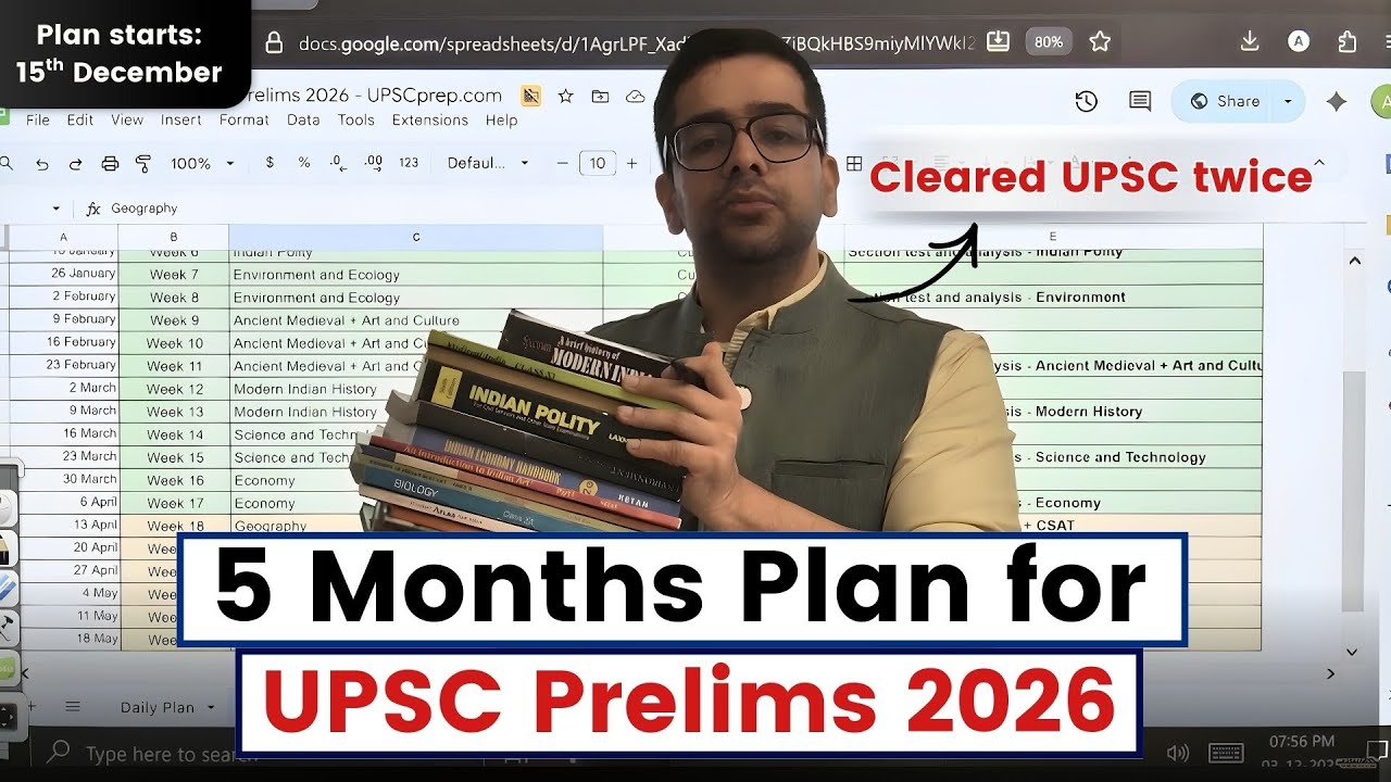 5 months plan for UPSC Prelims 2026 with Daily Targets - YouTube