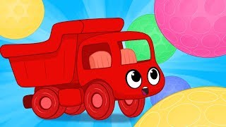 my magic dump truck and the magic bouncy balls vehicle videos for kids