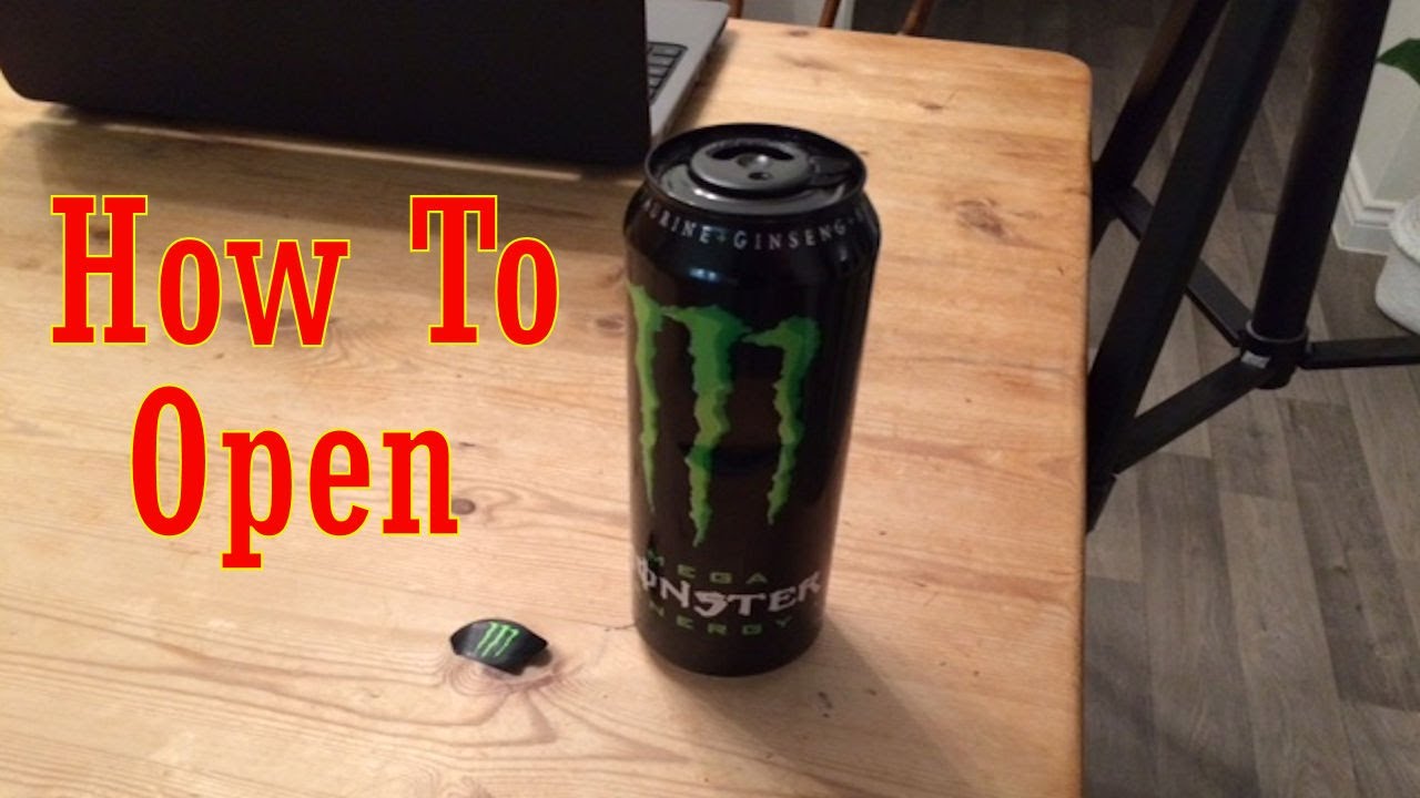 Open Monster Energy Drink Can - YouTube