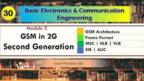 M5 L4 | GSM Architecture | MSC, HLR, VLR in 2G | Basic Electronics and commn VTU