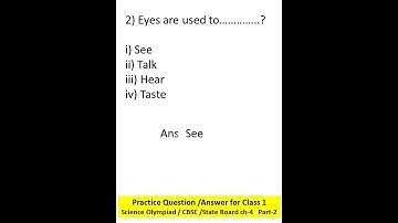 Practice Question /Answer for Class 1 Science Olympiad / CBSE /State Board ch-4   Part-2 #shorts