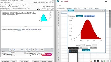 Nonstandard Normal Distribution Finding Area Using Statcrunch