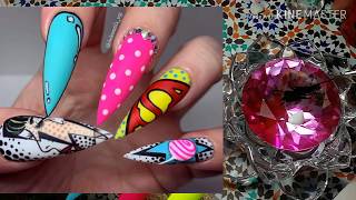 Reto Recreación ? AdictasAlGlitter Menary Nails / Diseño Pop Art Mano Alzada ??️/ Me quedará