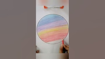 sky drawing in circle with pencil colour#viral#shorts video