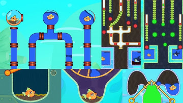 Save the fish level 3551-3560 Android gameplay walkthrough pull the pin diana #trending #gaming #fyp