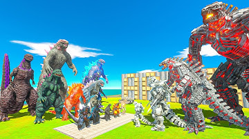 Evolution of Evolved Godzilla Size Comparison vs Team Mechagodzilla - ARBS