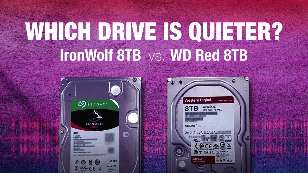 masser Grundlæggende teori pence WD Red 8TB vs. Seagate IronWolf 8TB: NAS hard disk operating noise  comparison on Synology DS118 - YouTube